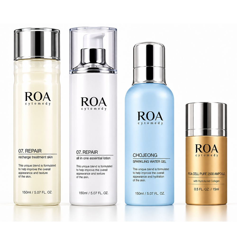 Collagen 3-Step Skincare Set +  Collagen Sparkling Water Gel ROA CYTOMEDY